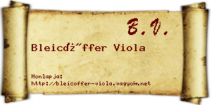 Bleicöffer Viola névjegykártya